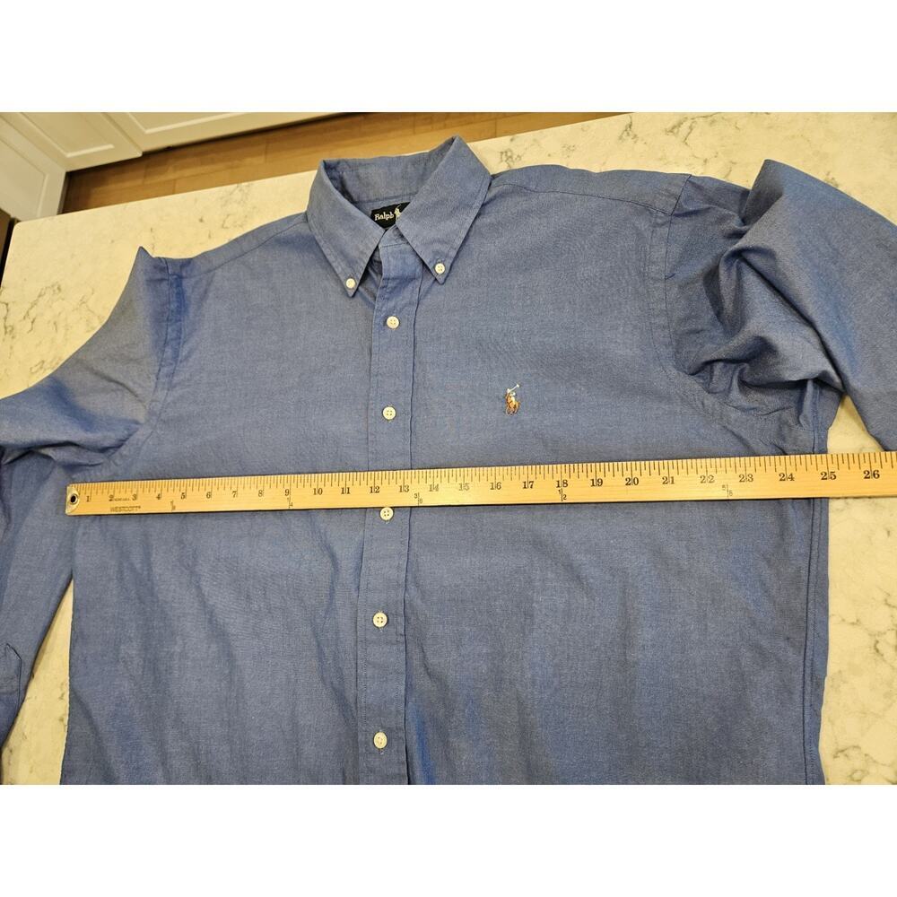 Polo Ralph Lauren Yarmouth Shirt Mens 16-36 Blue Oxford Button Down Classic Fit - Picture 8 of 10